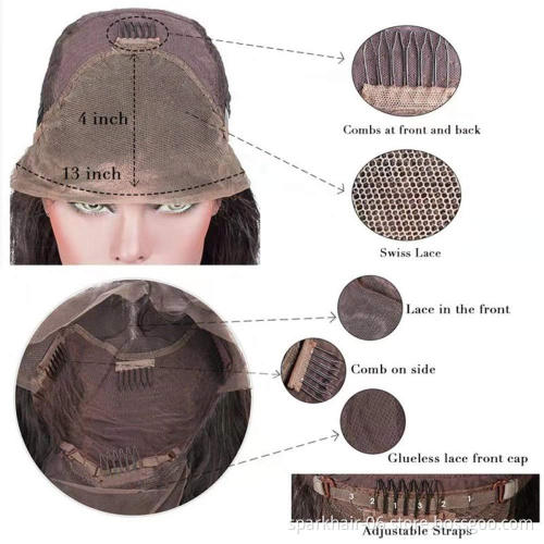 Wholesale Swiss Brazilian Human Hair Lace Front Wig, 10A Raw HD Braided Laces Wigs Vendors, 13x4  Virgin Lace Front Wigs